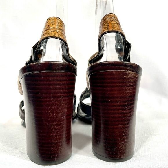 NINE WEST SHADES OF BROWN SANDAL SIZW 10M Vintage - Picture 5 of 6